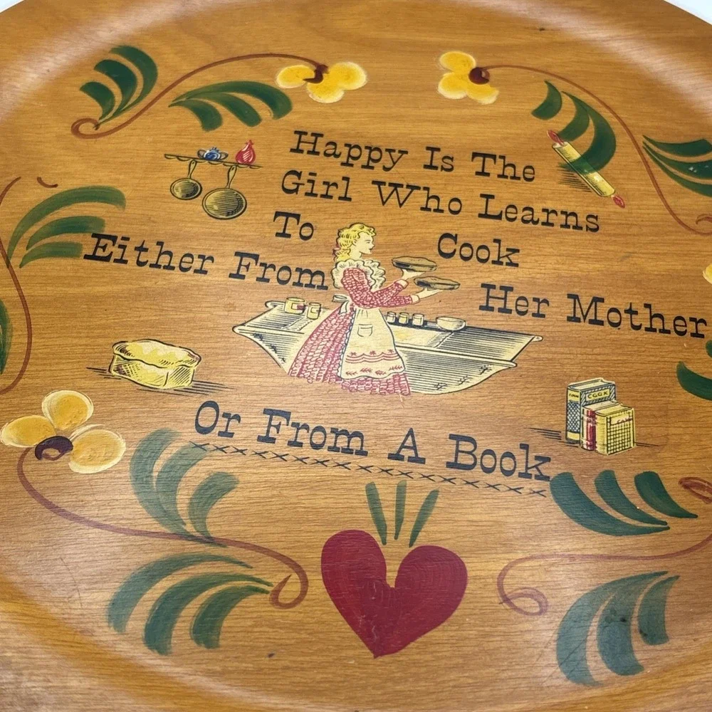 Vtg Woodcroftery Decorative Tray Folk Art Pennsylvania Dutch Kitchen Cooking 12